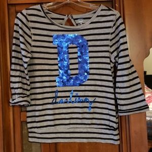 Old Navy "Darling" scoop neck 3/4 length sleeves.